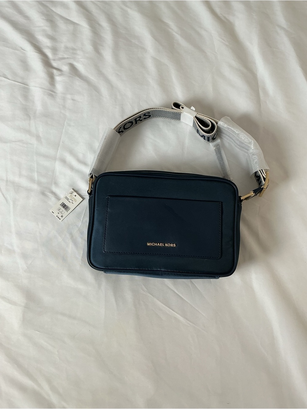 NWT Michael Kors Navy Jet Set LG EW Webbing Crossbody - Picture 2 of 7